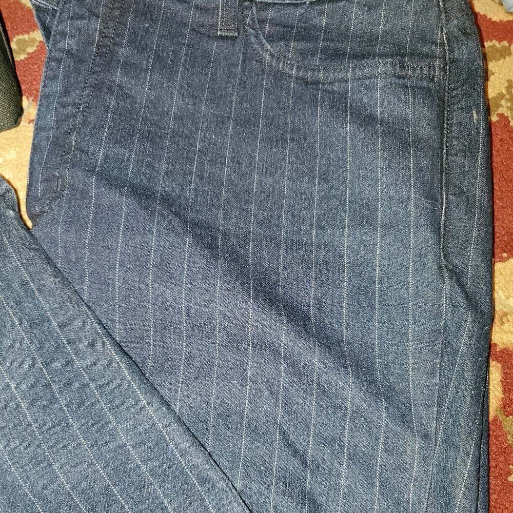 Striped denim capris size 16